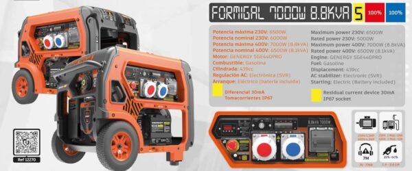 GENERADOR FORMIGAL "S" 8,1Kvas/6500W | 8,8Kvas/7000W - GENERGY