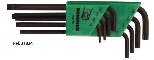 Juego de 8 llaves Torx® largas T9 - T40.